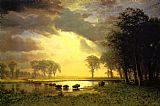 Albert Bierstadt The Buffalo Trail painting